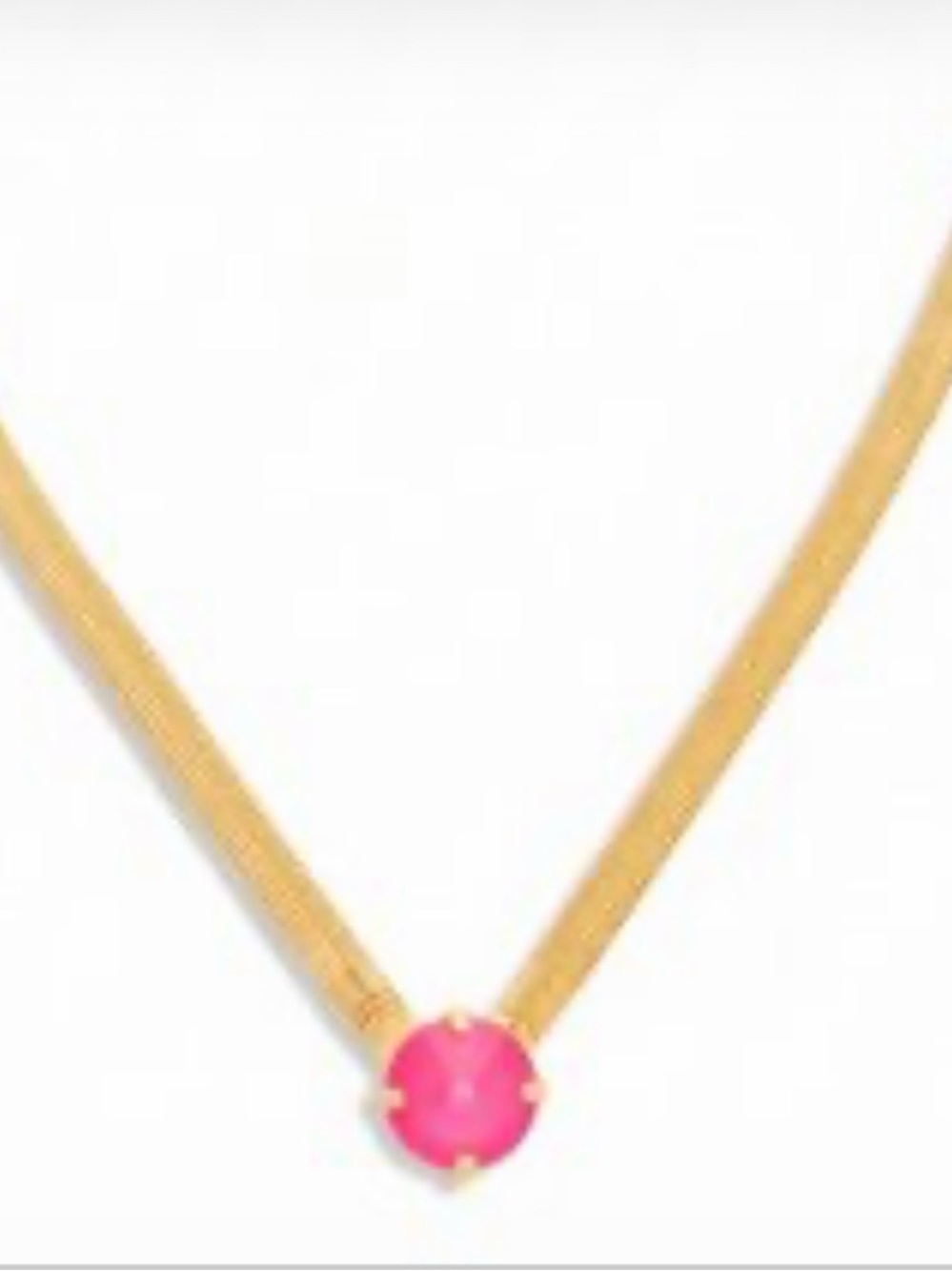 Sorrelli Gold-Tone Necklace with Hot Pink Stone